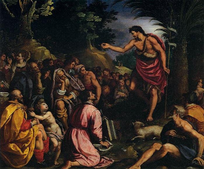 ALLORI Alessandro Preaching of St John the Baptist oil painting image